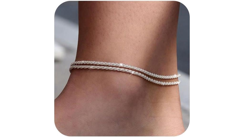 elegant silver anklet design