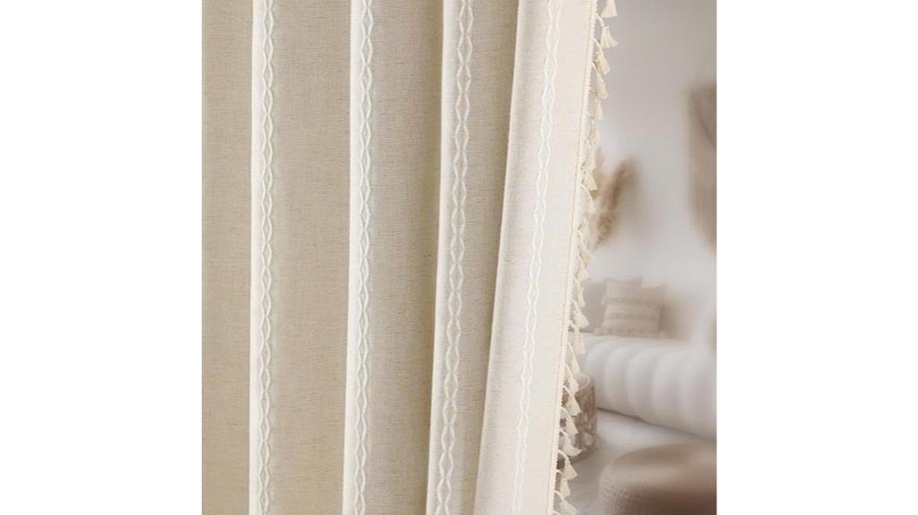 elegant tassel embroidered blackout curtains