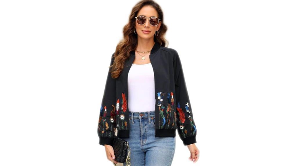 embroidered jackets with pockets