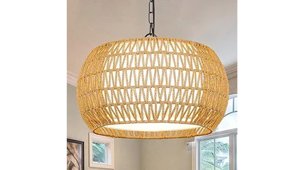 farmhouse rattan chandeliers