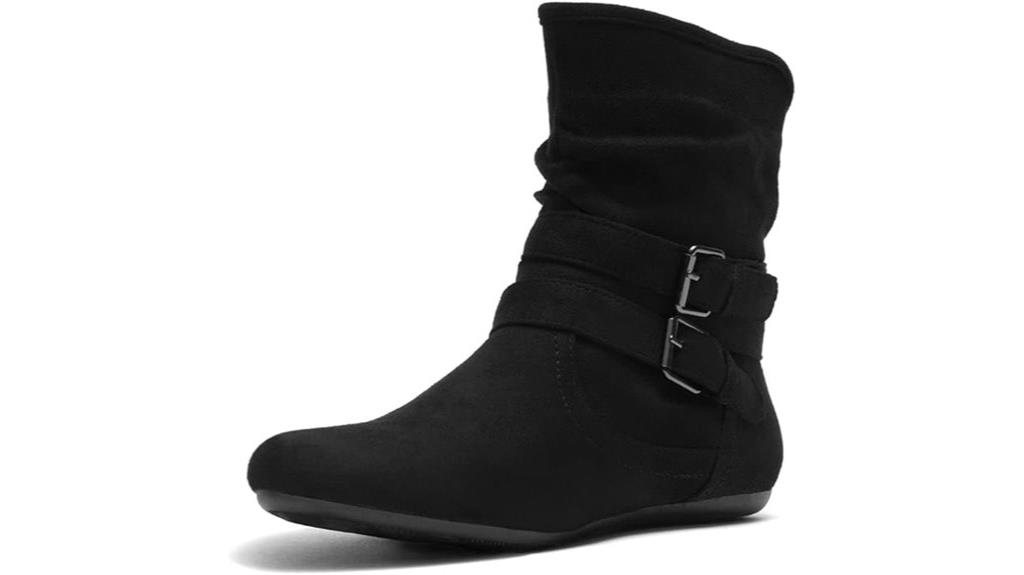 fashionable slouchy mid calf boots