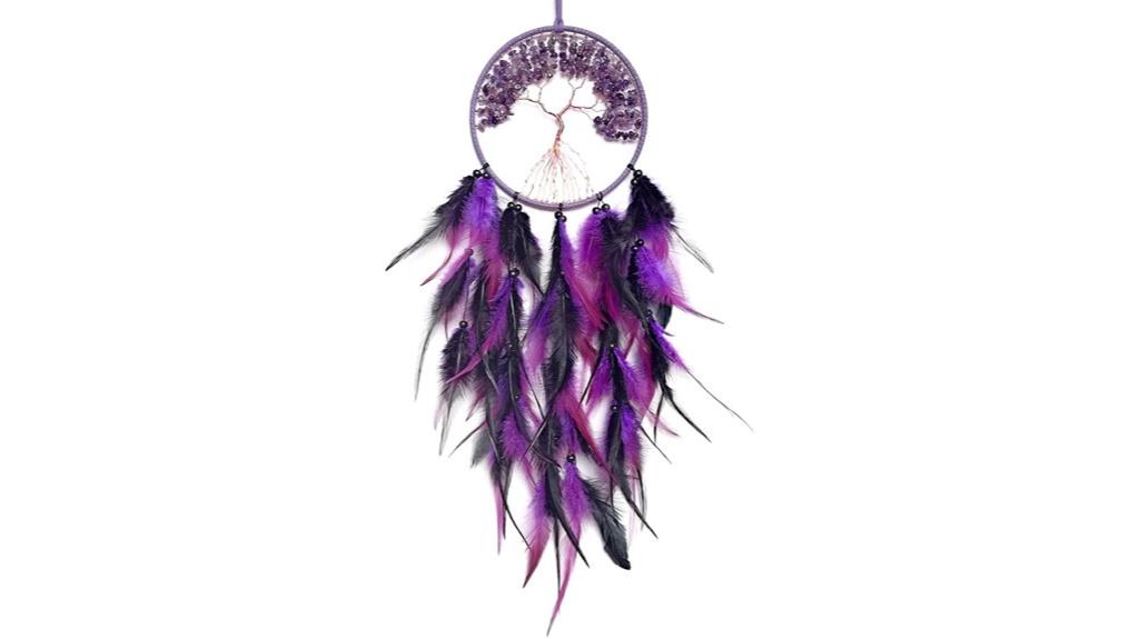 feathers crystals wall art