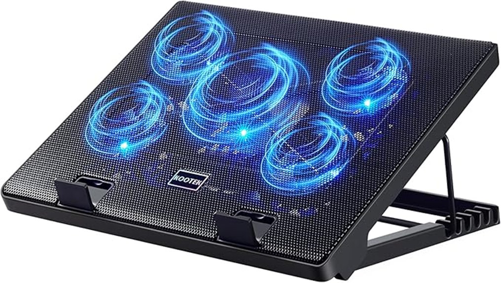 five fan laptop cooler