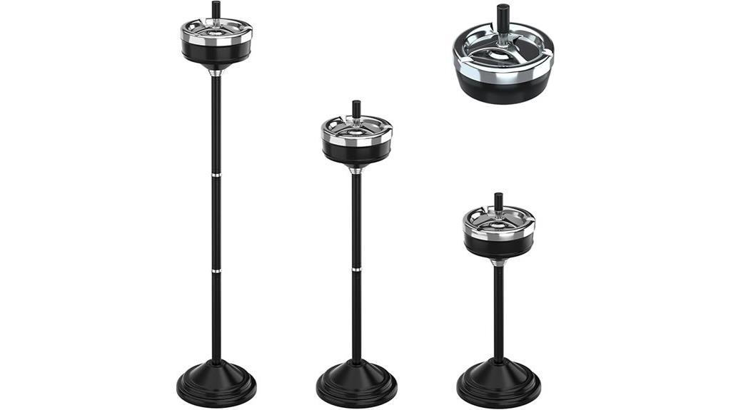 floor standing ashtray with spinning lid