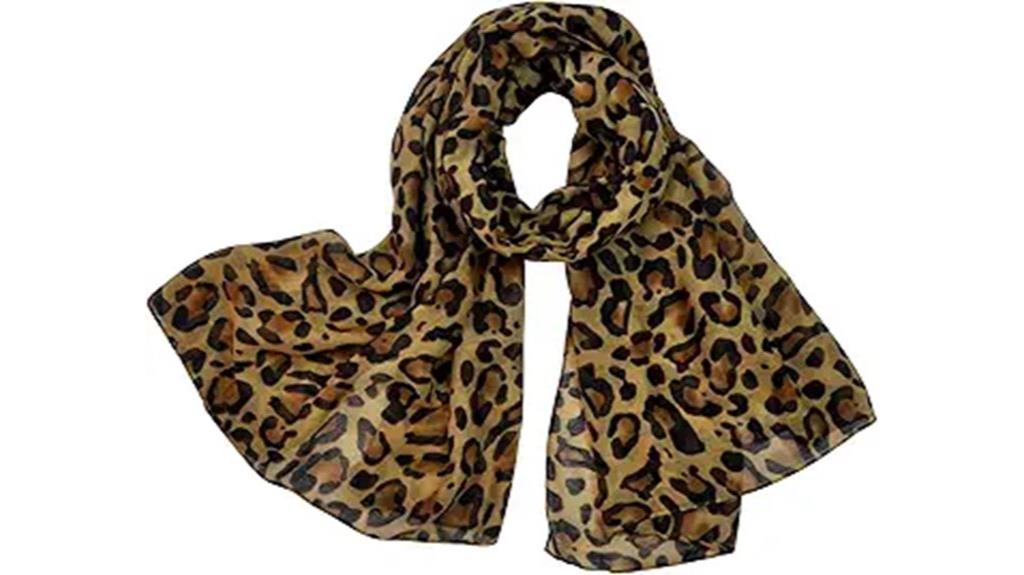 floral leopard fringe scarf