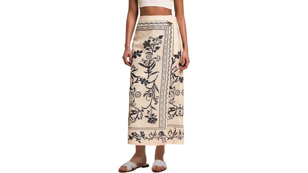 floral midi wrap skirt