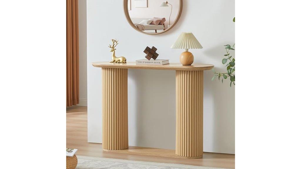 fluted entryway console table