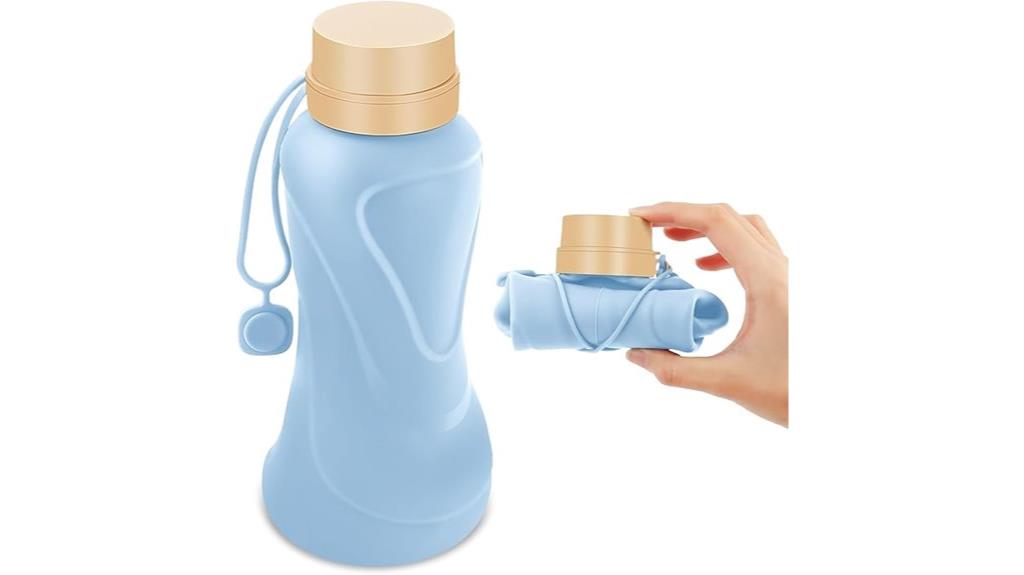 foldable 650ml silicone bottle