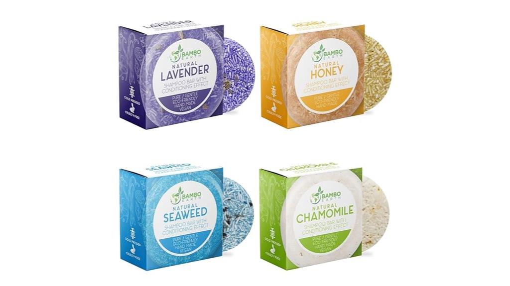 four pack solid haircare bars