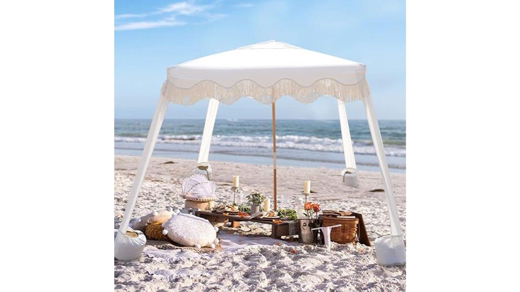 fringe decorated boho beach canopy