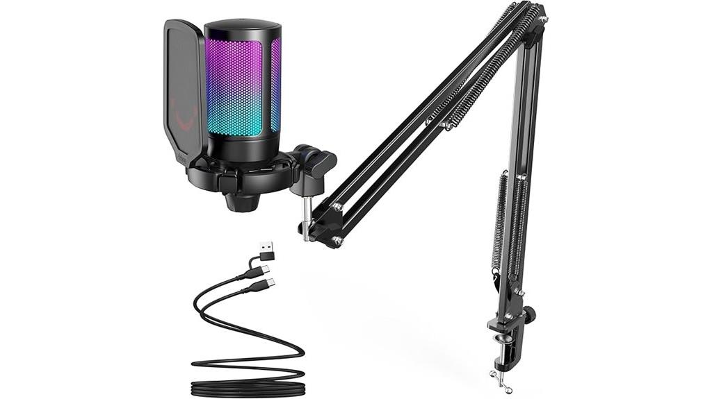 gaming usb mic with lighting