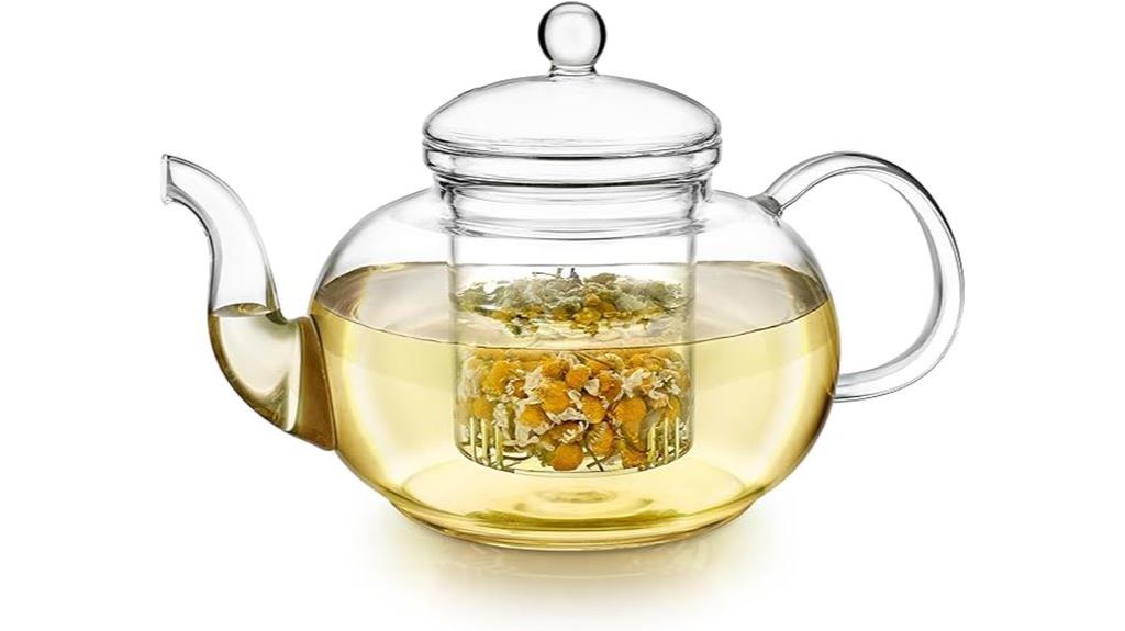 glass teapot with infuser