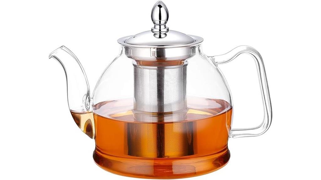glass teapot with infuser