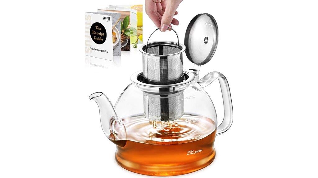 glass teapot with infuser