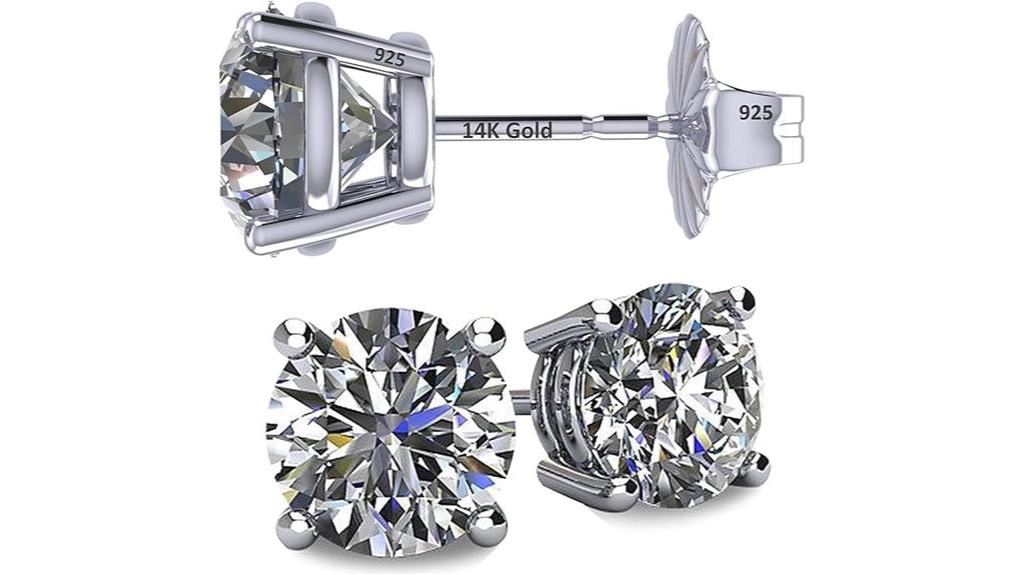 gold cubic zirconia studs