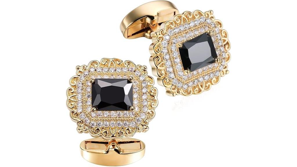 gold diamond cufflinks