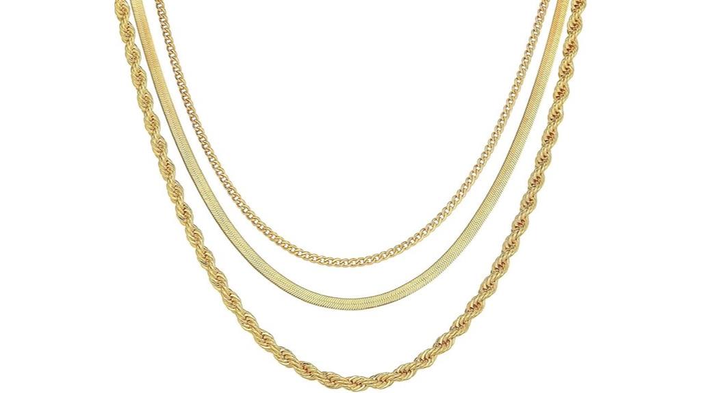 gold herringbone necklace