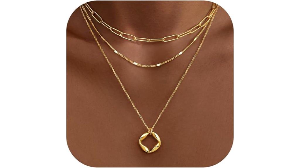 gold layered chain necklaces