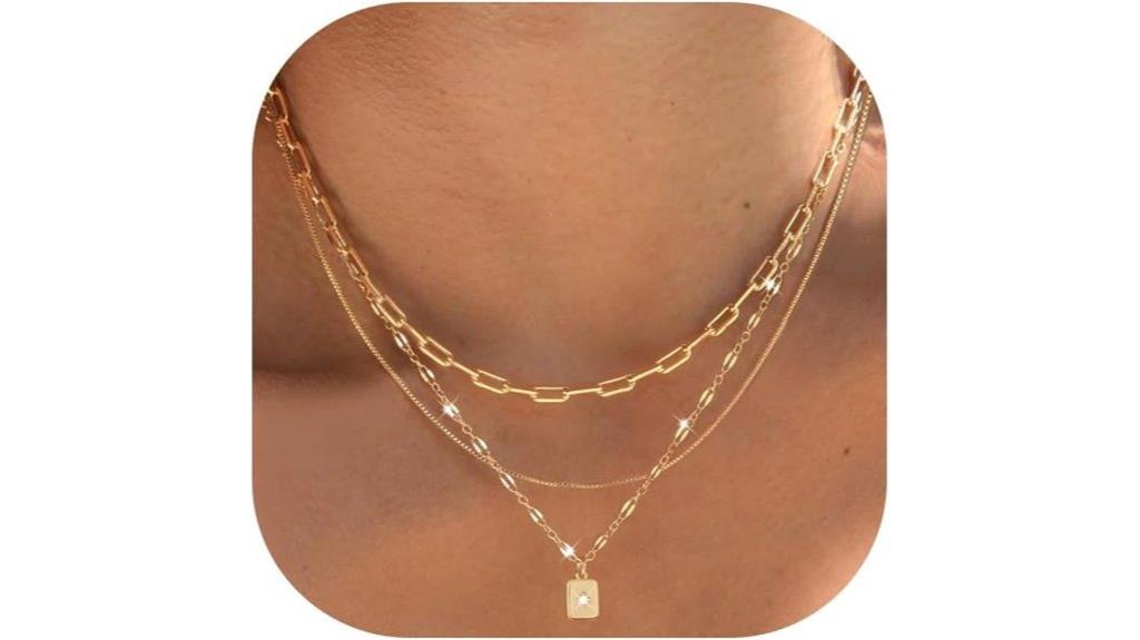 gold layered necklace set