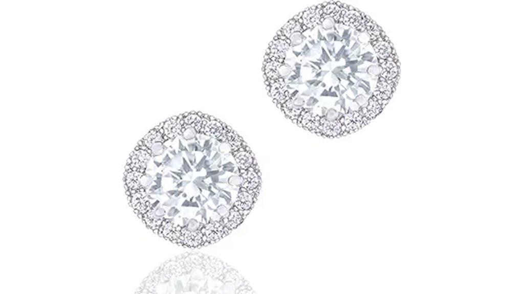 gold plated cz diamond earrings