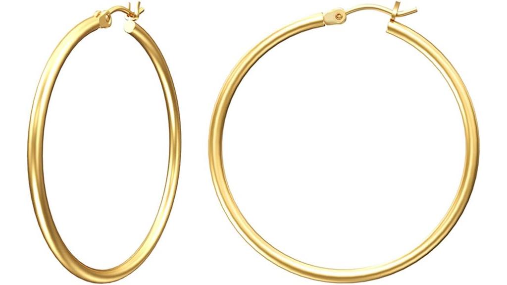gold plated hoop earrings