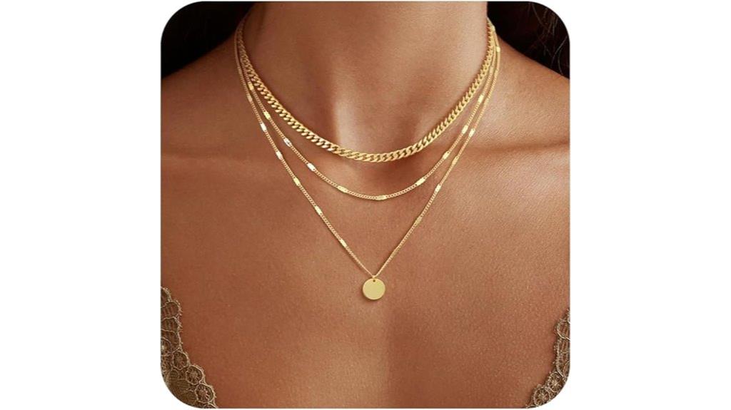 gold plated layering necklaces