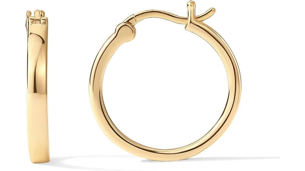 gold plated sterling hoops