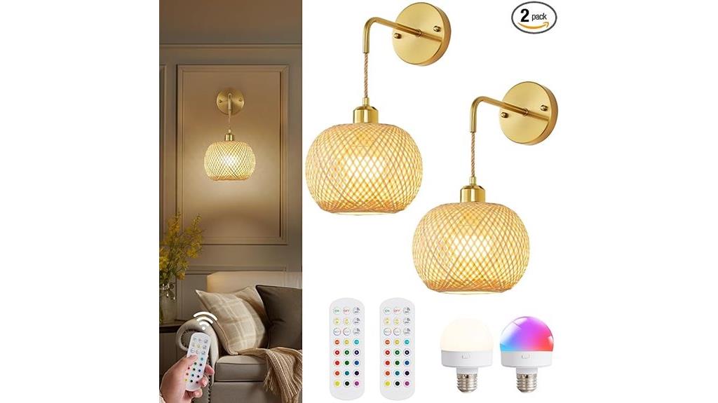 gold rechargeable wireless sconces