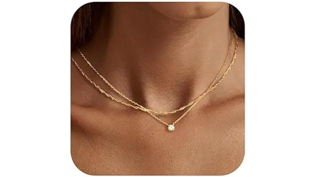 gold silver zirconia necklaces