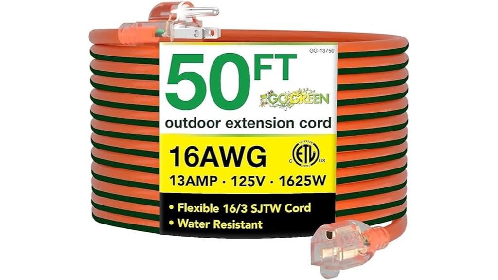 green outdoor extension cord