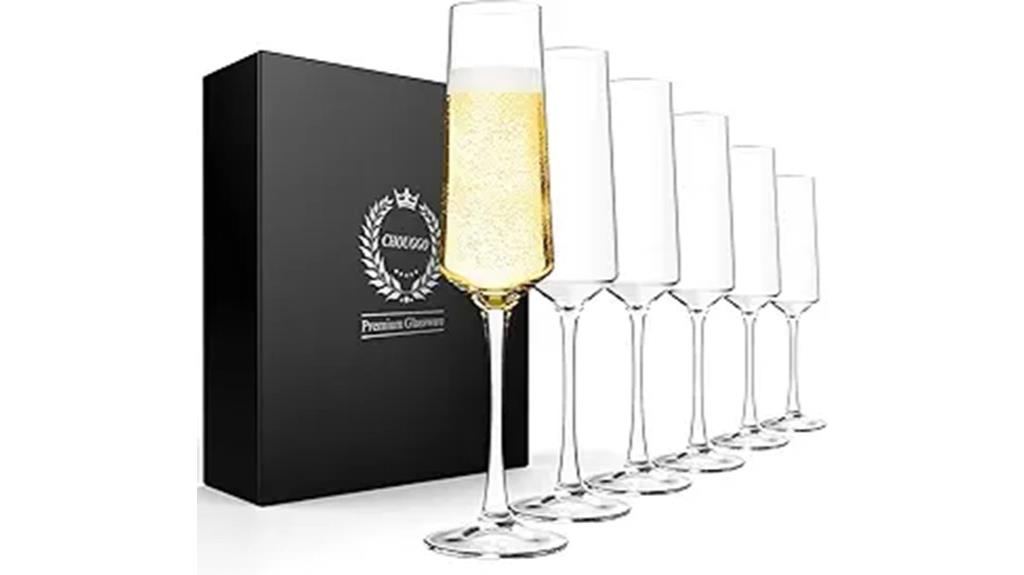 hand blown crystal flutes