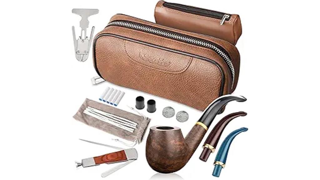 handcrafted pipe with accessories