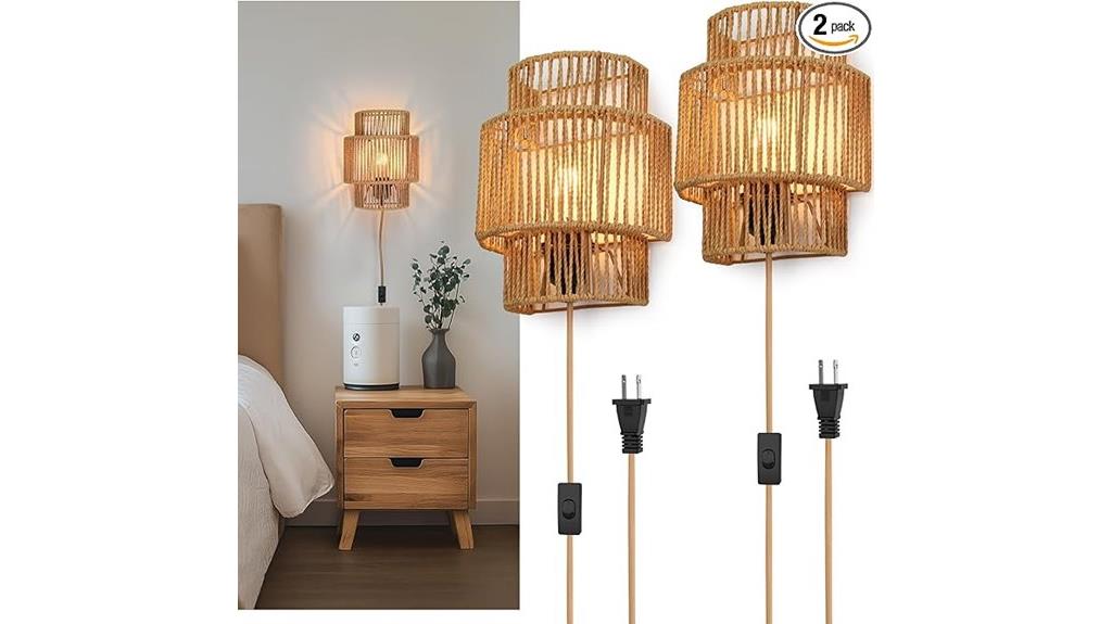 handwoven bohemian wall sconces