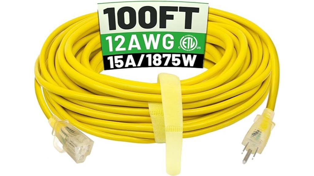 heavy duty 100 ft extension cord