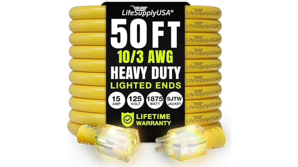 heavy duty waterproof extension cord