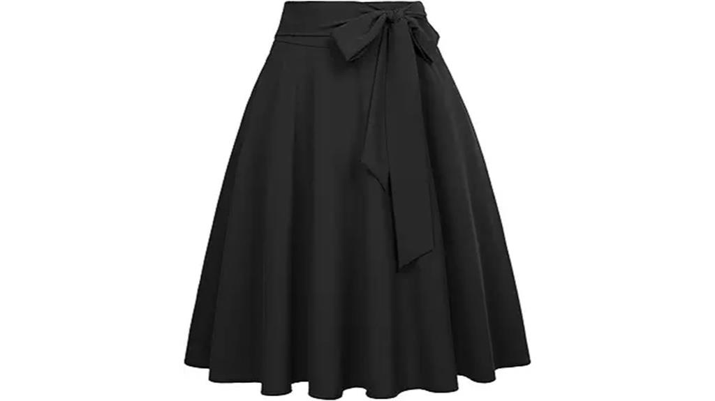 high waist a line skirt