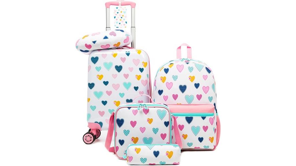 kids 5 piece travel luggage