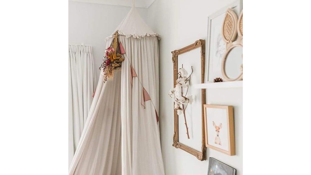 kids bed canopy cotton frills curtain