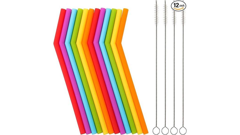 kids silicone straw set