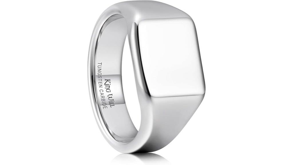 king tungsten signet ring