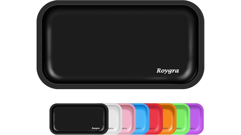 large black metal tray