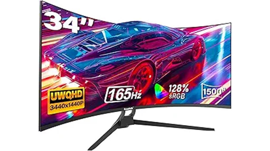 large curved gaming screen