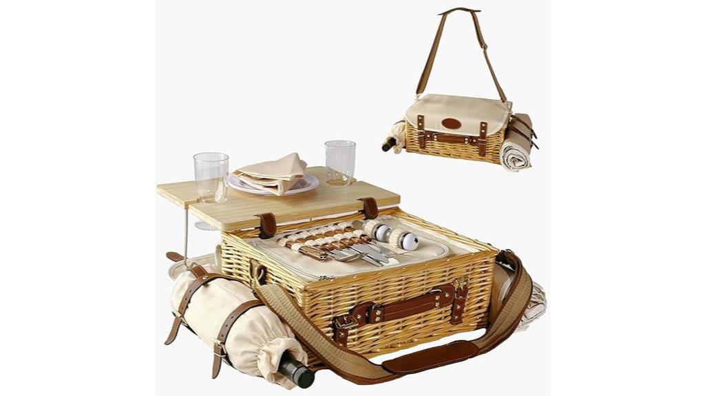 large wicker picnic set