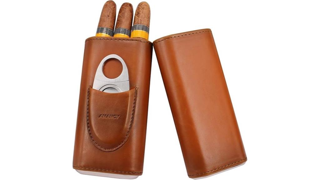leather cigar case with humidor
