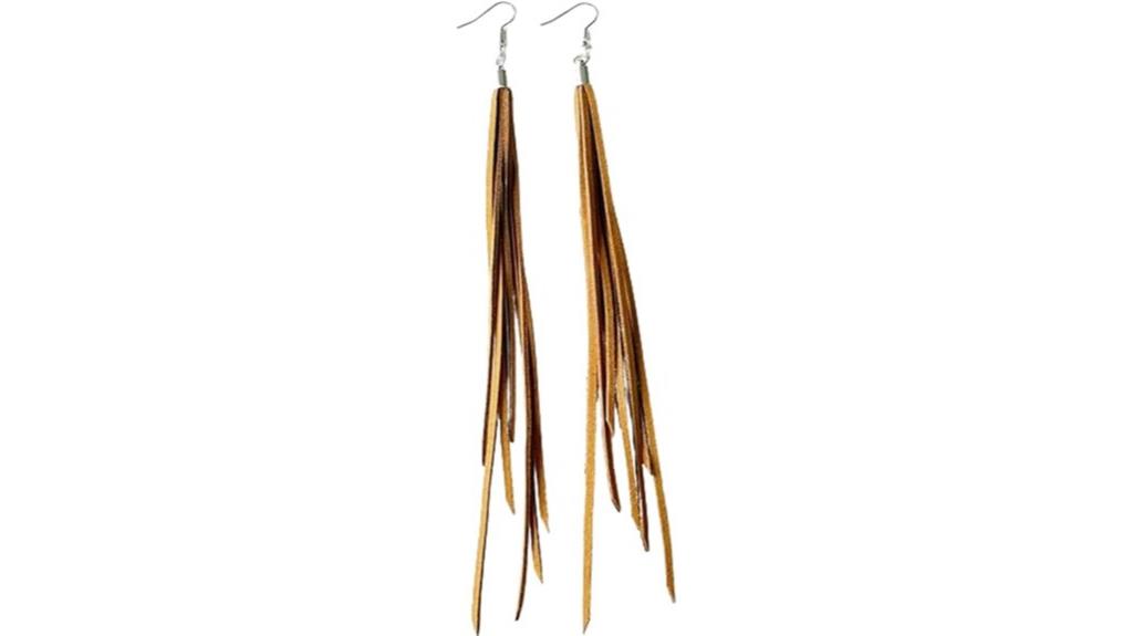 leather fringe dangle earrings