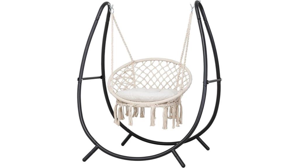 macrame hammock chair stand