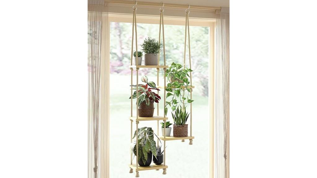 macrame plant hanger shelves