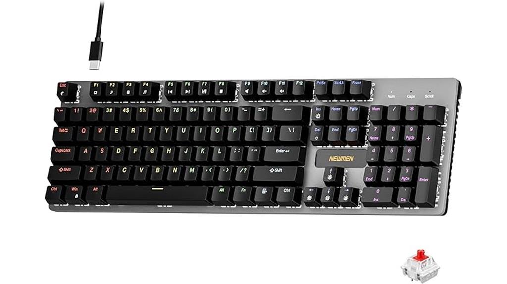 mechanical keyboard with rainbow lighting
