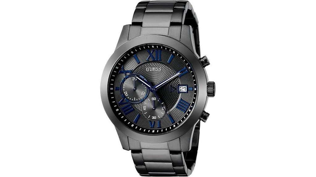 men s gunmetal chronograph watch
