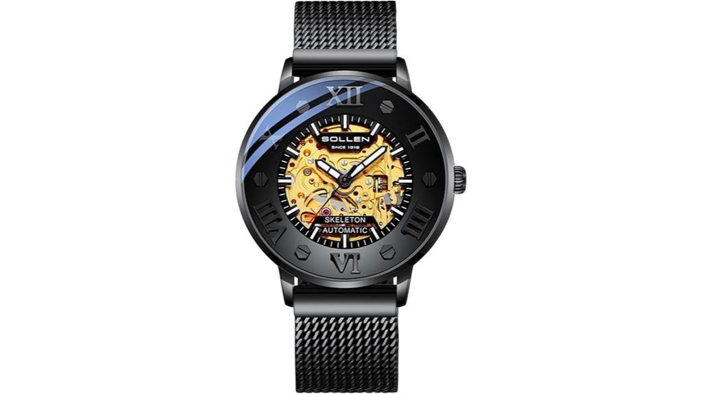 men s skeleton automatic watch